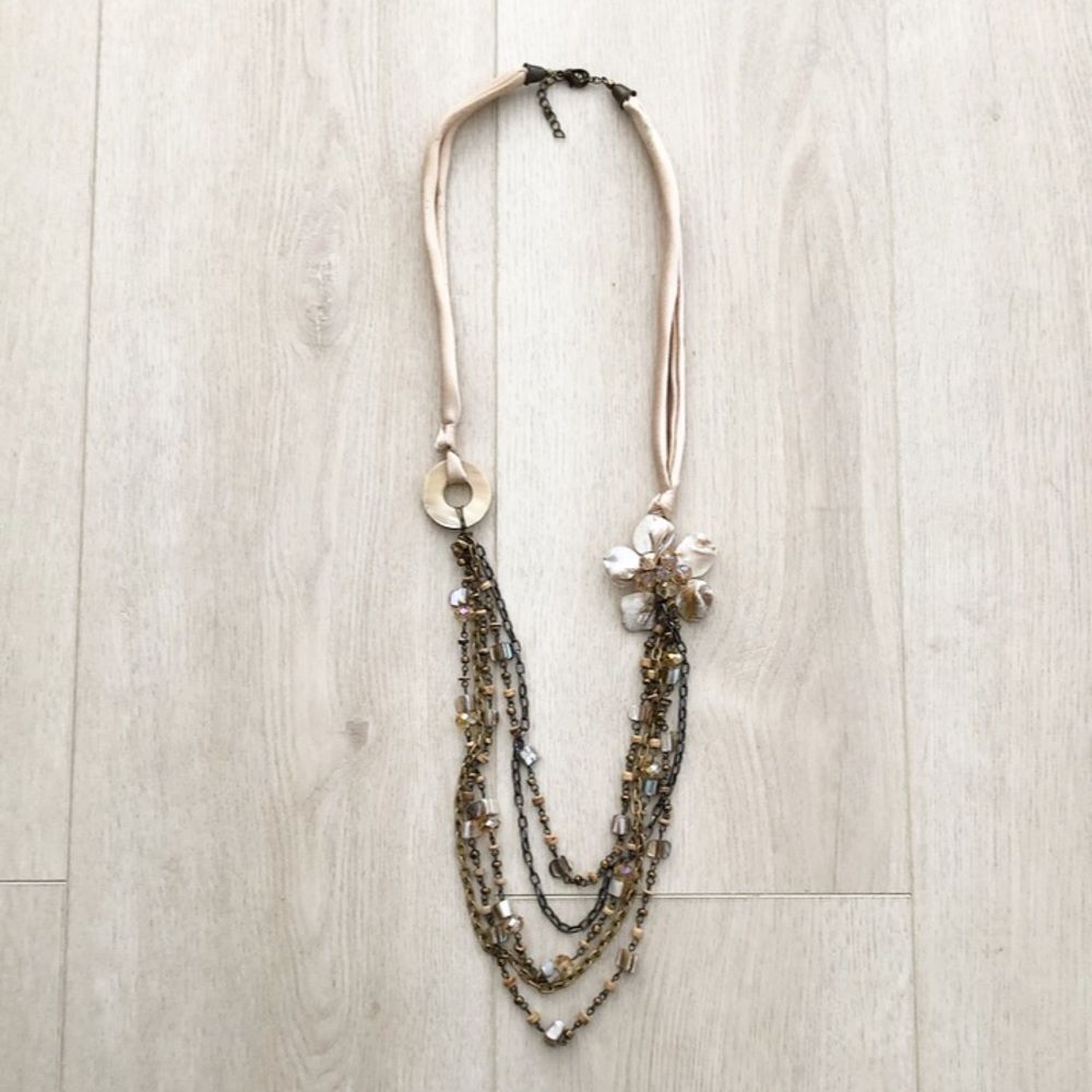 She’ll, Beads And Chain Layer Statement Necklace - image 2